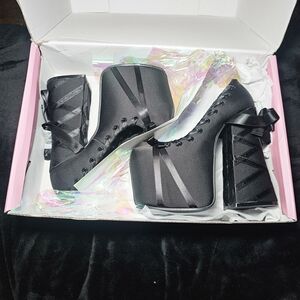 Dollskill Sugar Thrillz Black Sweet Sonata Ballet Platform Heels